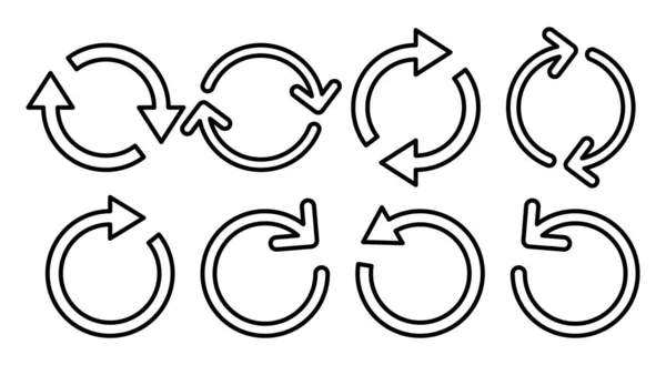 Icon Set Illustration Aktualisieren Zeichen Und Symbol Neu Laden Symbole — Stockvektor
