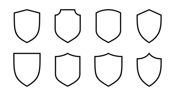 Ilustração Conjunto Ícones Escudo Ícone Proteção Signo Símbolo Segurança —  Vetores de Stock
