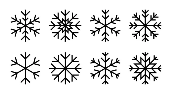 Lumi Kuvake Asettaa Kuva Lumihiutale Merkki Symboli — vektorikuva