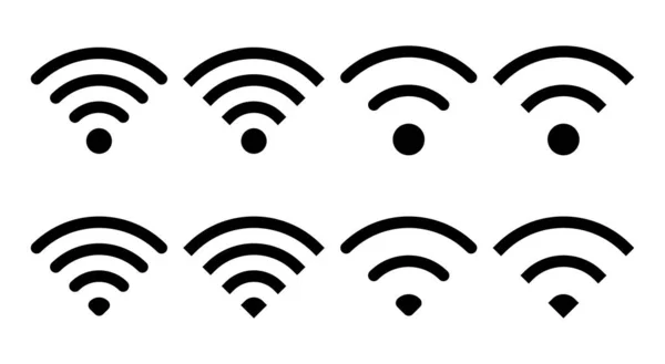 Icono Wifi Conjunto Ilustración Señal Símbolo Icono Inalámbrico — Vector de stock