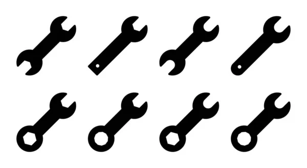Wrench Icon Set Illustration Repair Icon Tools Sign Symbol — Stock Vector