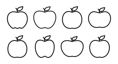 Apple simgesi çizimi. Web tasarımı için elma işareti ve semboller.