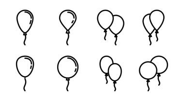 Balon simgesi çizimi. Parti balonu işareti ve sembolü