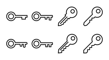 Anahtar simgesi çizimi. Anahtar işareti ve sembol.