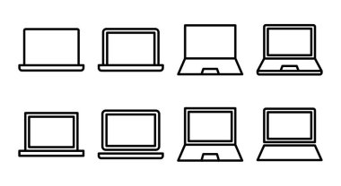 Dizüstü bilgisayar simgesi çizimi. bilgisayar işareti ve sembol