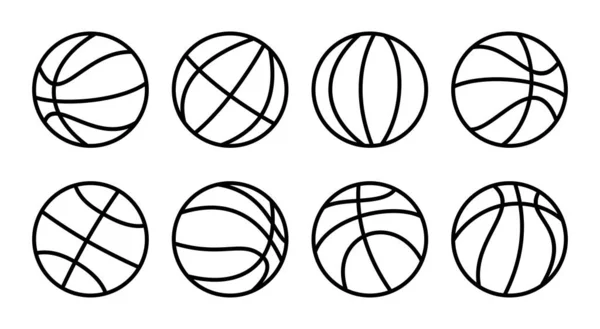 Basketball Icon Set Illustration Basketball Ball Sign Symbol — Stock Vector