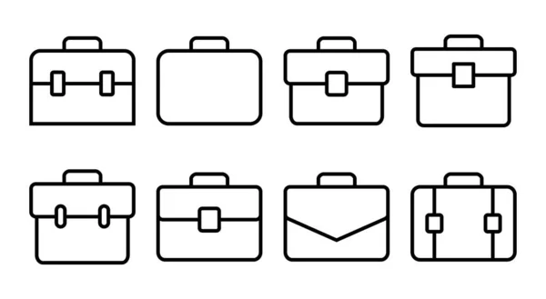 Ilustracja Zestawu Ikon Teczki Znak Walizki Symbol Symbol Bagażu — Wektor stockowy