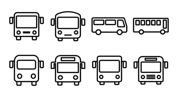 Bus Icon Set Illustration Bus Sign Symbol Transport Symbol — Stock Vector