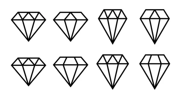 Icono Diamante Conjunto Ilustración Gemas Diamantes Signo Símbolo — Archivo Imágenes Vectoriales