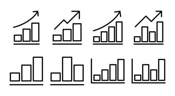 成长图图标集插图 图表符号和符号 图表图标 — 图库矢量图片