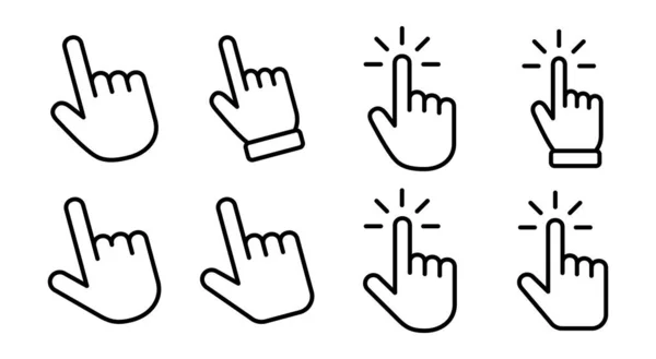 Hand Cursor Icon Set Illustration Cursor Sign Symbol Hand Cursor — Stock Vector