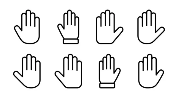 Hand Pictogram Set Illustratie Handteken Symbool Handgebaar — Stockvector