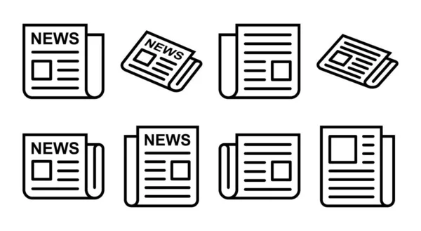 Newspaper Icon Set Illustration News Paper Sign Symbolign — Stock Vector