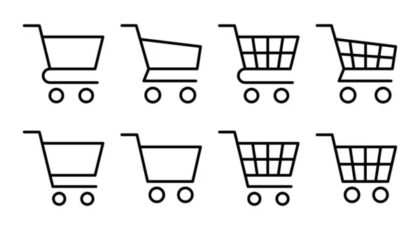购物图标集插图 购物车的标志和符号 Trolley图标 — 图库矢量图片