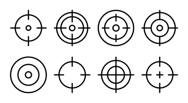 Illustrazione Del Set Icone Target Vettore Icona Obiettivo Segno Simbolo — Vettoriale Stock