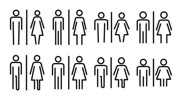 Ilustrace Sady Toalet Dívky Chlapci Toalety Znamení Symbol Záchodě Toaleta — Stockový vektor