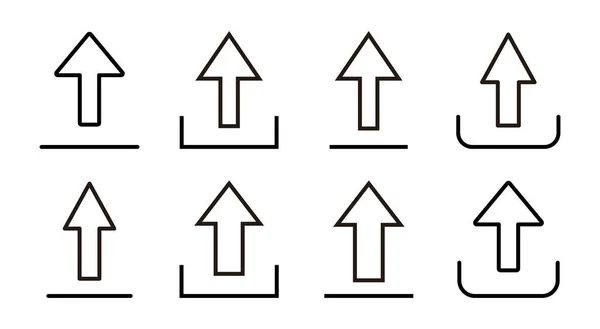 Nahrát Obrázek Ikony Sady Načíst Datový Znak Symbol — Stockový vektor