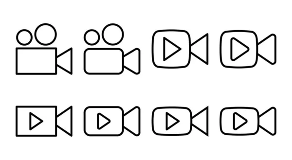 Illustration Icône Vidéo Signe Symbole Caméra Vidéo Enseigne Cinéma Cinéma — Image vectorielle