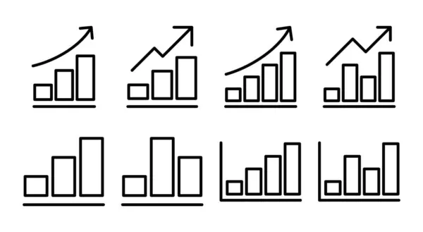 Growing Graph Icon Set Illustration Chart Sign Symbol Diagram Icon Vector Graphics