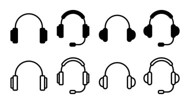 Kulaklık simgesi çizimi. Kulaklık işareti ve sembol