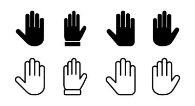 El simgesi çizimi. El işareti ve sembol. el hareketi
