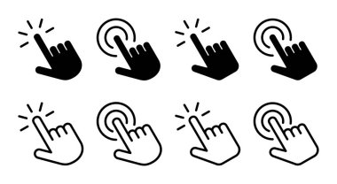 El tıklama simgesi çizimi. İşaret ve sembol. el imleç simgesi