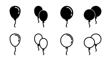 Balon simgesi çizimi. Parti balonu işareti ve sembolü