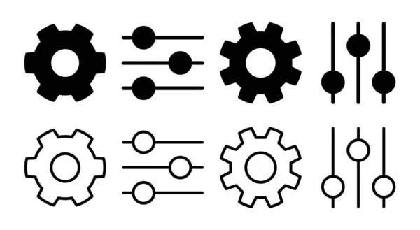 Setting Icon Set Illustration Cog Settings Sign Symbol Gear Sign — Stock Vector