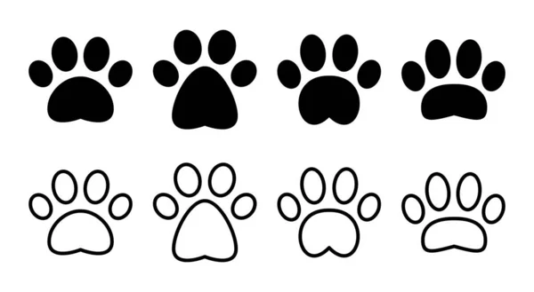 Набір Значків Paw Ілюстрація Знак Символ Лапи Собака Або Котяча — стоковий вектор