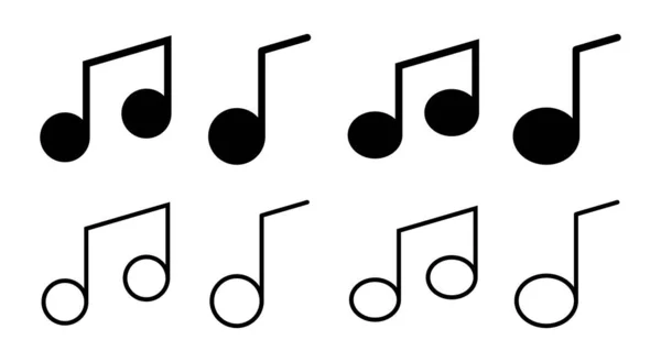 Illustration Jeu Icônes Note Signe Symbole Musical — Image vectorielle