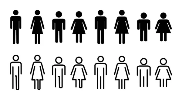 Ikone Mann Und Frau Illustrieren Männliches Und Weibliches Zeichen Und — Stockvektor