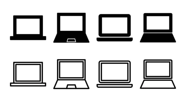 Ilustracja Zestawu Ikon Laptopów Oznaczenie Symbol Komputera — Wektor stockowy
