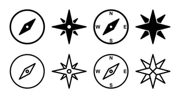 Kompass Ikon Som Illustration Pil Kompass Ikon Tecken Och Symbol — Stock vektor