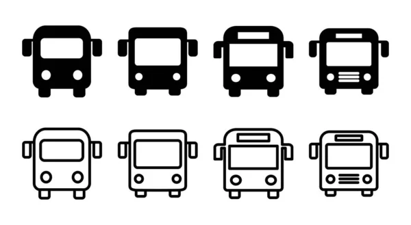 Bus Ikone Setzte Illustration Busschild Und Symbol Verkehrszeichen — Stockvektor