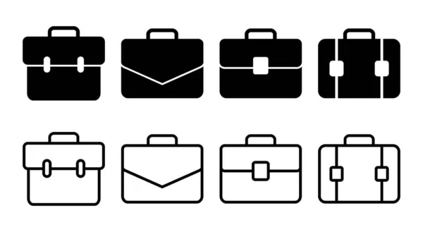 Briefcase Icon Set Illustration Suitcase Sign Symbol Luggage Symbol — Stock Vector