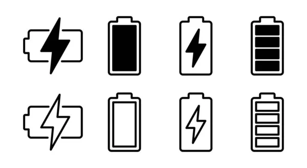 stock vector Battery icon set illustration. battery charging sign and symbol. battery charge level