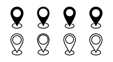 Adres simgesi çizimi. Ev işareti ve sembol. nokta