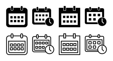 Takvim simgesi çizimi. Takvim işareti ve sembol. Simge simgesini ayarla