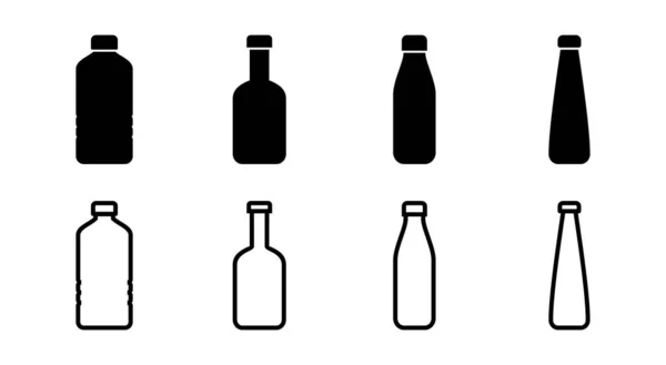 Ilustración Conjunto Iconos Botella Signo Símbolo Botella — Archivo Imágenes Vectoriales