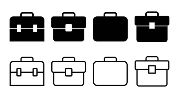 Briefcase Pictogram Set Illustratie Koffers Symbool Bagagesymbool — Stockvector