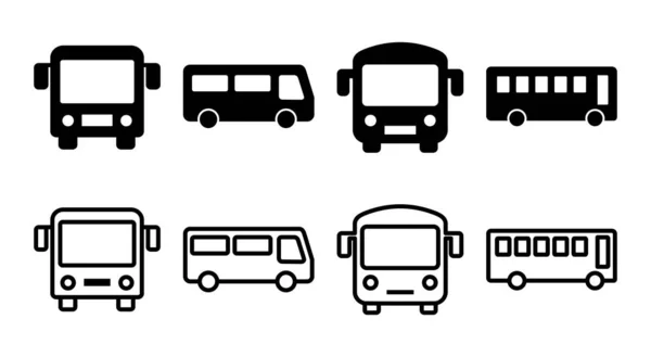 Ilustração Conjunto Ícones Ônibus Sinal Ônibus Símbolo Símbolo Transporte —  Vetores de Stock