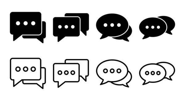 Illustration Jeu Icônes Bulle Parole Signe Symbole Icône Commentaire Message — Image vectorielle