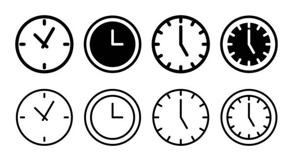Horloge Icône Set Illustration Signe Symbole Temporel Icône Montre — Image vectorielle