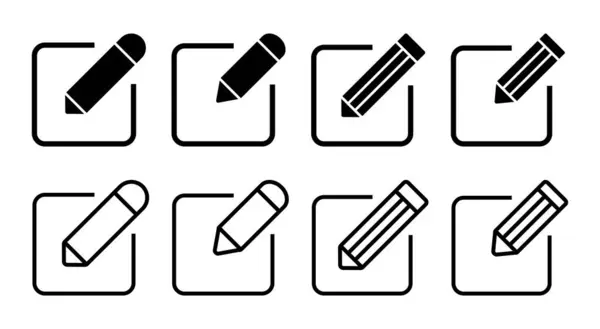 Edytuj Ilustrację Zestawu Ikon Edytować Znak Symbol Dokumentu Edytuj Ikonę — Wektor stockowy