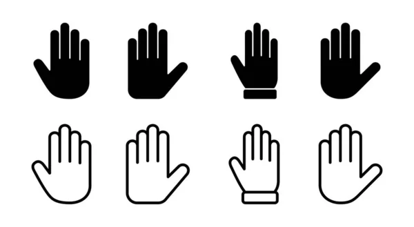 Illustration Jeu Icônes Signe Symbole Main Geste Main — Image vectorielle