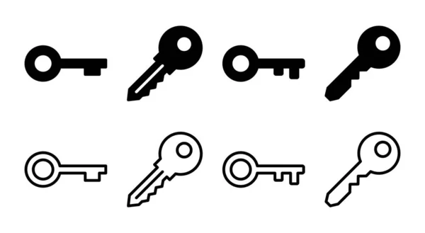 Набір Значків Клавіш Ілюстрація Ключовий Знак Символ — стоковий вектор