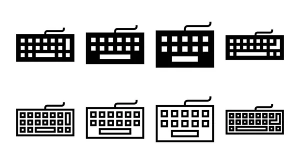 Набор Значков Клавиатуры Знак Символ Клавиатуры — стоковый вектор