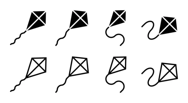 风筝图标集插图 风筝标志和符号 — 图库矢量图片