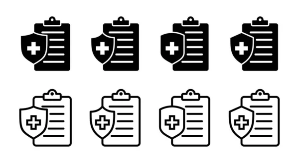 Die Ikone Der Krankenversicherung Setzte Ein Beispiel Zeichen Und Symbol — Stockvektor