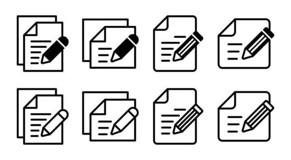 Remarque Icône Set Illustration Signe Symbole Bloc Notes — Image vectorielle